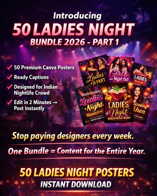 50 Ladies Night Posters – Instant Download